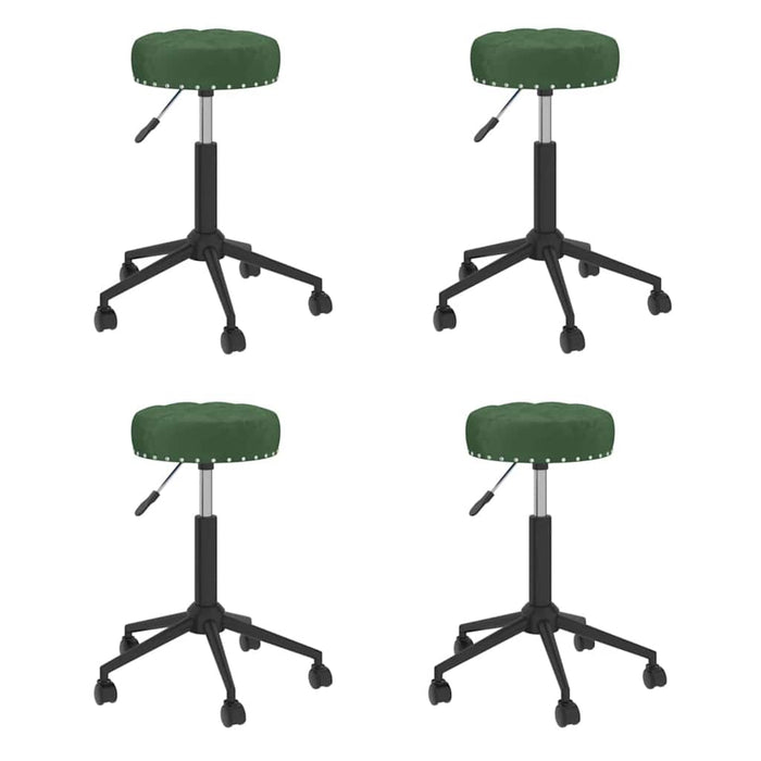 Scaune de bucătărie pivotante, 4 buc., verde închis, catifea WALTI