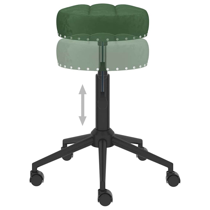 Scaune de sufragerie pivotante 6 buc, verde închis, catifea WALTI
