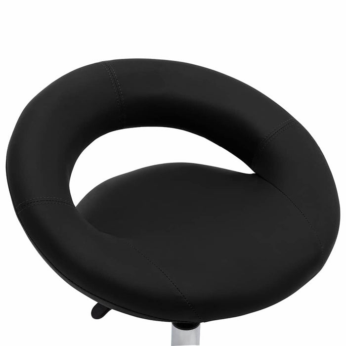 Scaune de bucătărie pivotante, 6 buc., negru, piele ecologică WALTI