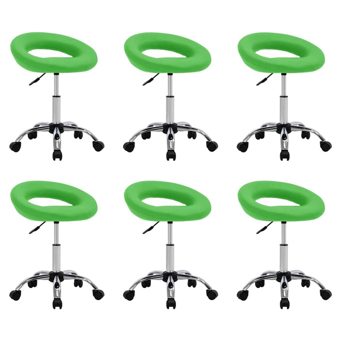Scaune de bucătărie pivotante, 6 buc., verde, piele ecologică WALTI