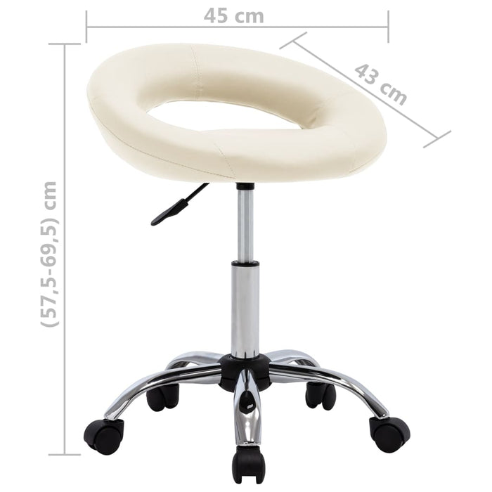 Scaun de bucătărie pivotant, crem, piele ecologică - WALTI WALTI