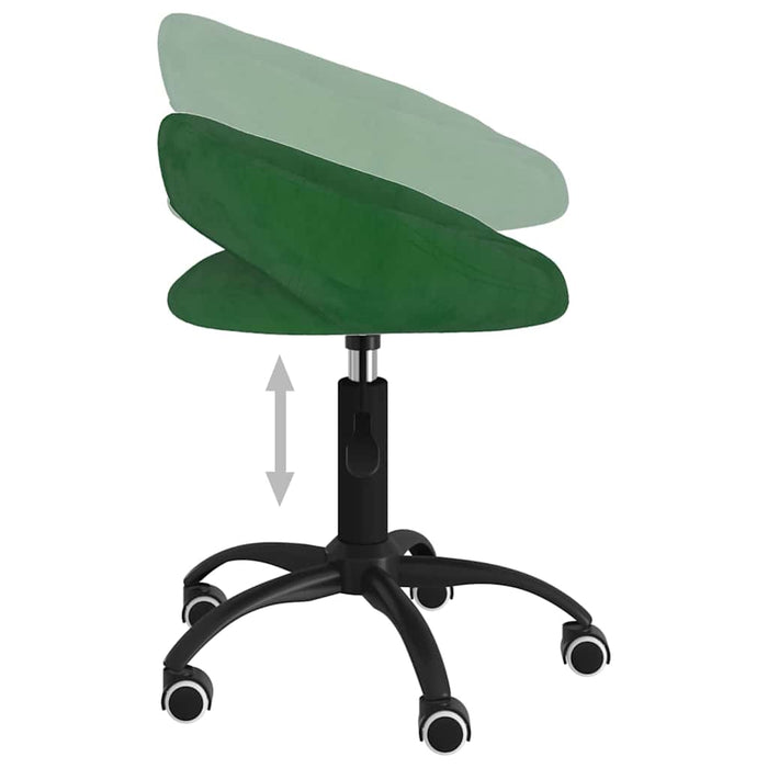 Scaune de bucătărie pivotante, 4 buc., verde închis, catifea WALTI