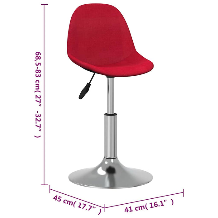 Scaune de bucătărie pivotante, 4 buc., roșu vin, textil WALTI