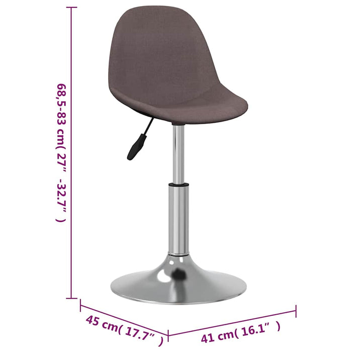 Scaune de bucătărie pivotante, 4 buc., gri taupe, textil WALTI