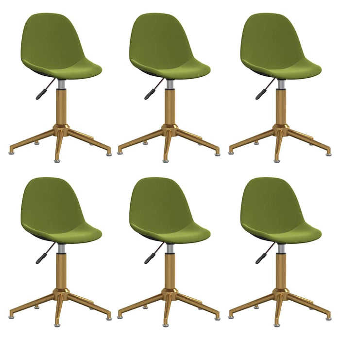 Scaune de sufragerie pivotante 6 buc, verde deschis, catifea WALTI