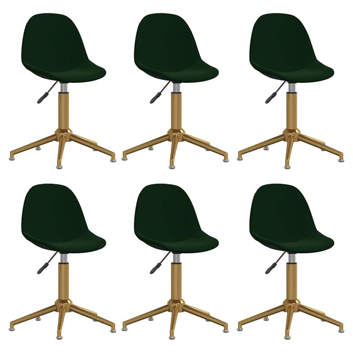 Scaune de sufragerie pivotante 6 buc, verde închis, catifea WALTI