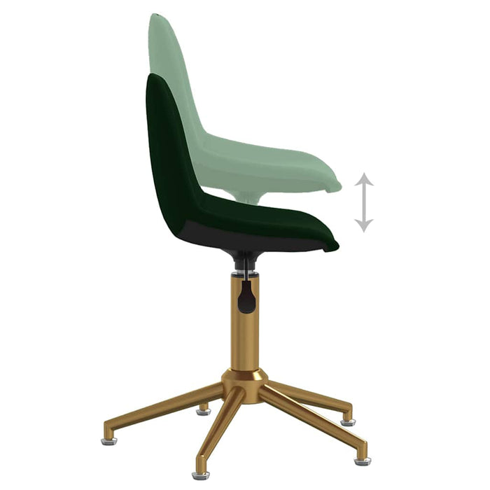 Scaune de sufragerie pivotante 6 buc, verde închis, catifea WALTI