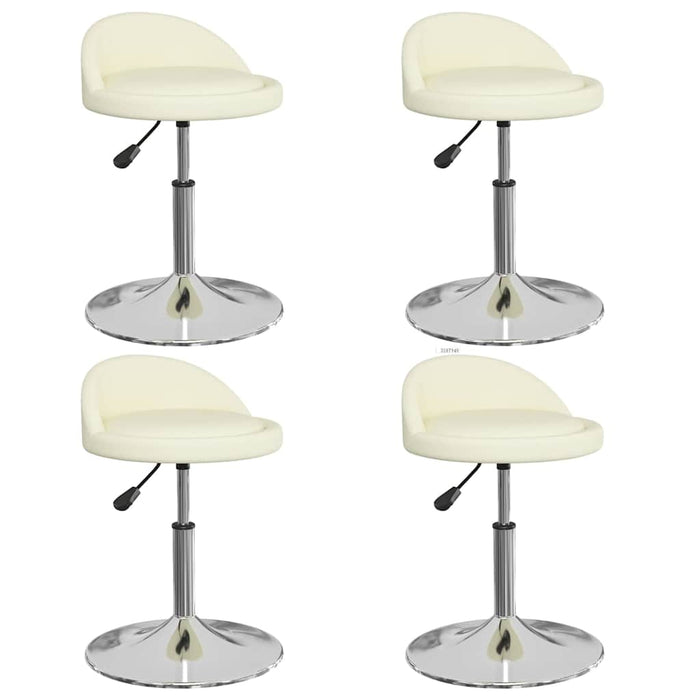 Scaune de sufragerie pivotante 4 buc. crem piele artificială WALTI