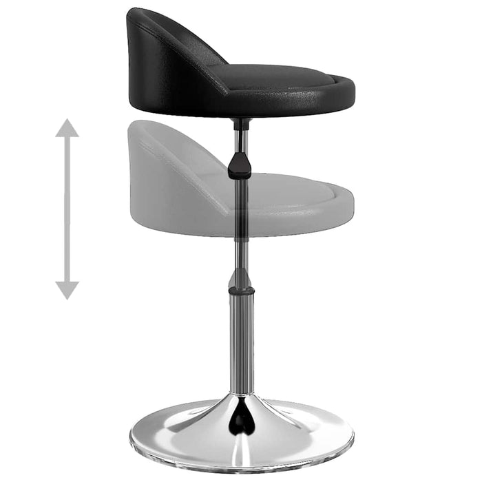 Scaune de bucătărie pivotante, 6 buc., negru, piele ecologică WALTI