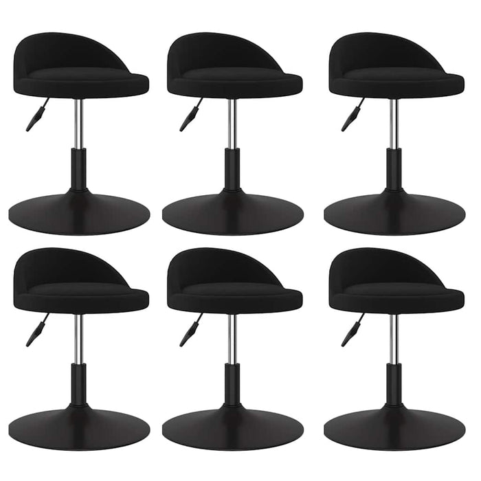 Scaune de sufragerie pivotante 6 buc, negru, catifea WALTI