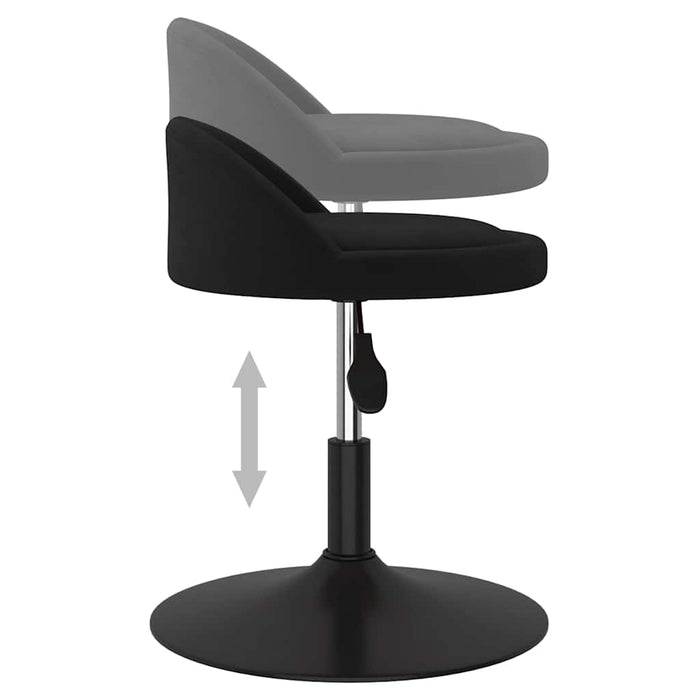 Scaune de sufragerie pivotante 6 buc, negru, catifea WALTI