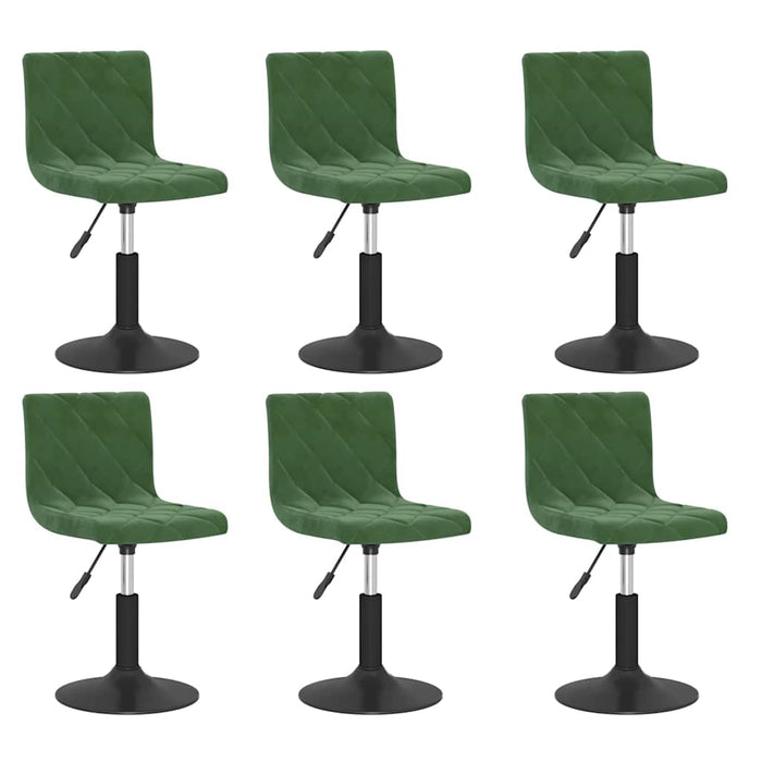 Scaune de sufragerie pivotante 6 buc, verde închis, catifea WALTI