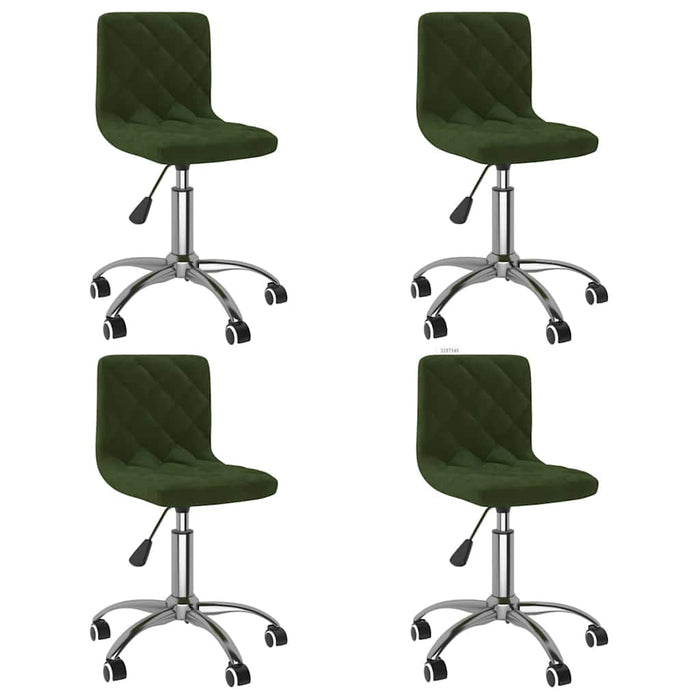 Scaune de bucătărie pivotante, 4 buc., verde închis, catifea WALTI