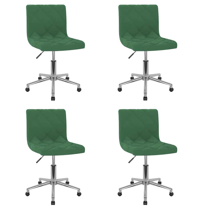 Scaune de bucătărie pivotante, 4 buc., verde închis, catifea WALTI