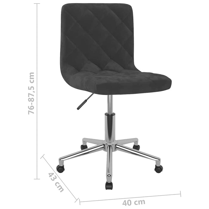 Scaun de masă pivotant, negru, catifea WALTI