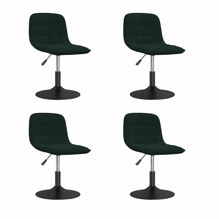 Scaune de bucătărie pivotante, 4 buc, verde închis, catifea WALTI