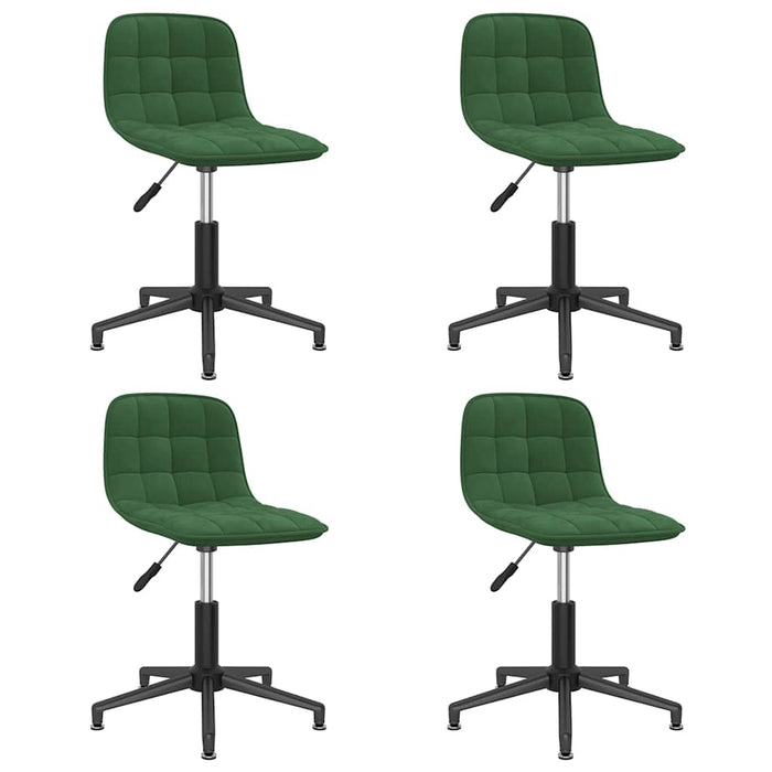 Scaune de bucătărie pivotante, 4 buc., verde închis, catifea WALTI