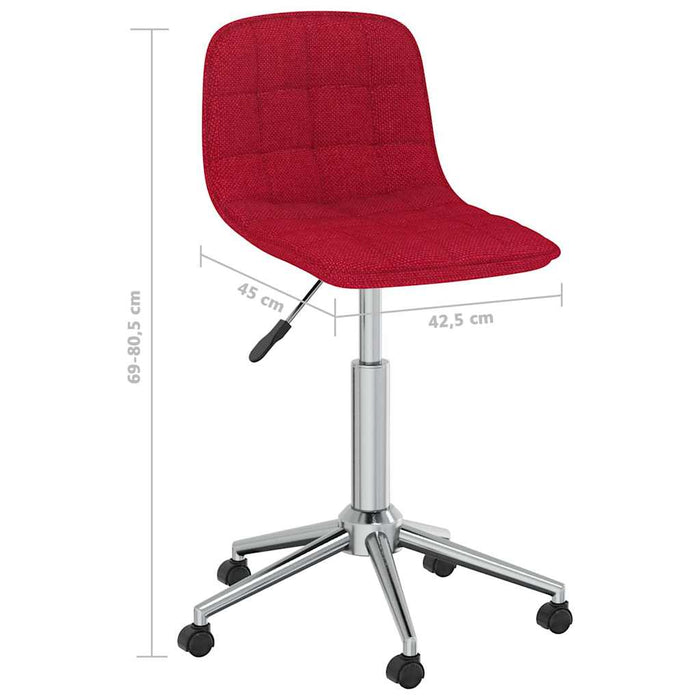 Scaune de bucătărie pivotante, 4 buc., roșu vin, textil WALTI