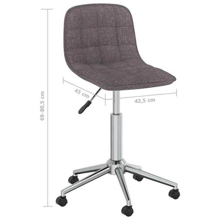 Scaune de bucătărie pivotante, 4 buc., gri taupe, textil WALTI