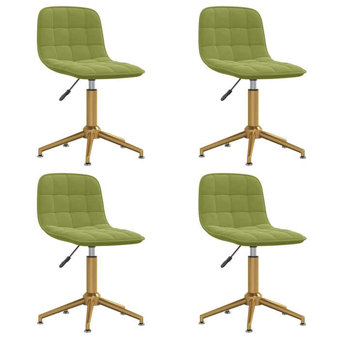 Scaune de bucătărie pivotante, 4 buc., verde deschis, catifea WALTI