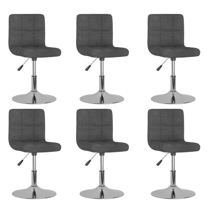 Scaune de bucătărie pivotante, 6 buc., gri închis, textil WALTI