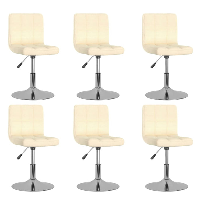 Scaune de bucătărie pivotante, 6 buc., crem, material textil WALTI