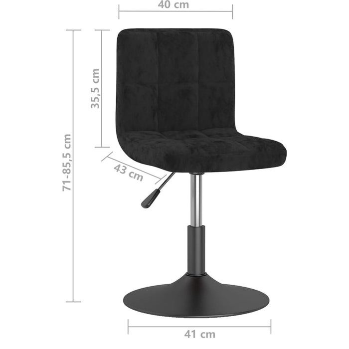 Scaun de masă pivotant, negru, catifea - WALTI WALTI