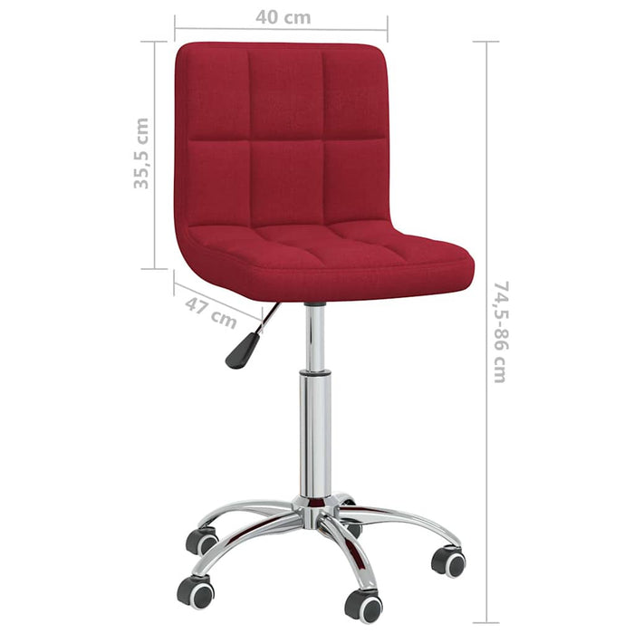 Scaune de bucătărie pivotante, 6 buc., roșu vin, textil WALTI