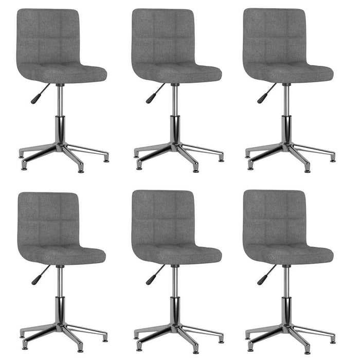 Scaune de bucătărie pivotante, 6 buc., gri deschis, textil WALTI