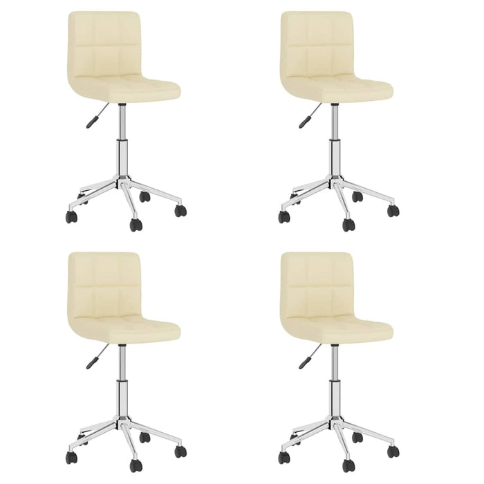 Scaune de bucătărie pivotante, 4 buc., crem, material textil WALTI