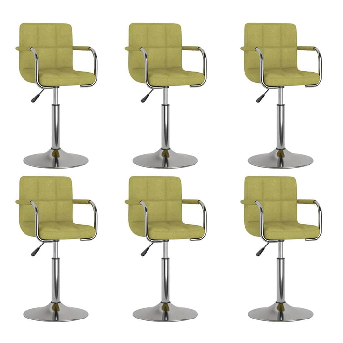 Scaune de bucătărie pivotante, 6 buc., verde, material textil WALTI