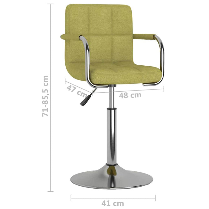 Scaune de bucătărie pivotante, 6 buc., verde, material textil WALTI