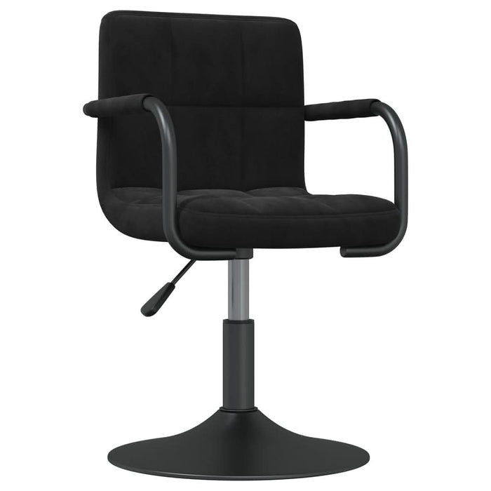 Scaune de sufragerie pivotante 6 buc, negru, catifea WALTI
