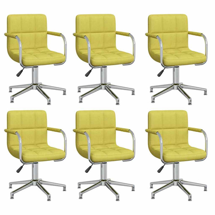 Scaune de bucătărie pivotante, 6 buc., verde, material textil WALTI