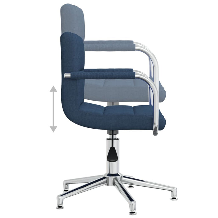 Scaun de bucătărie pivotant, albastru, material textil WALTI