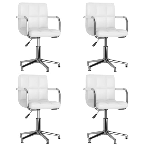 Scaune de masă pivotante, 4 buc., alb, piele ecologică - WALTI WALTI