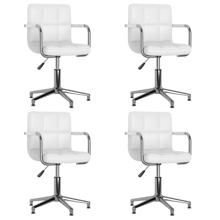 Scaune de masă pivotante, 4 buc., alb, piele ecologică - WALTI WALTI