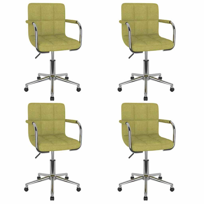 Scaune de sufragerie pivotante, 4 buc., verde, material textil WALTI