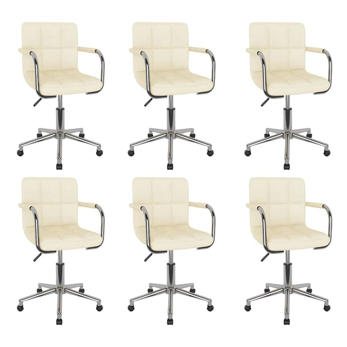 Scaune de bucătărie pivotante, 6 buc., crem, material textil WALTI
