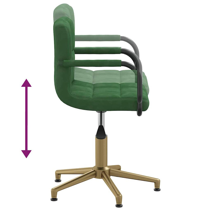 Scaune de bucătărie pivotante, 4 buc., verde închis, catifea WALTI