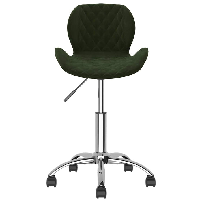 Scaune de sufragerie pivotante 6 buc, verde închis, catifea WALTI
