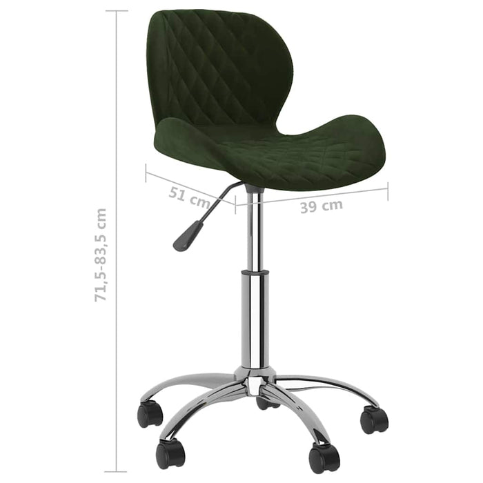Scaune de sufragerie pivotante 6 buc, verde închis, catifea WALTI
