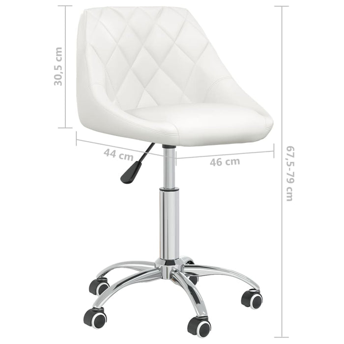 Scaune de bucătărie pivotante, 6 buc., alb, piele ecologică - WALTI WALTI