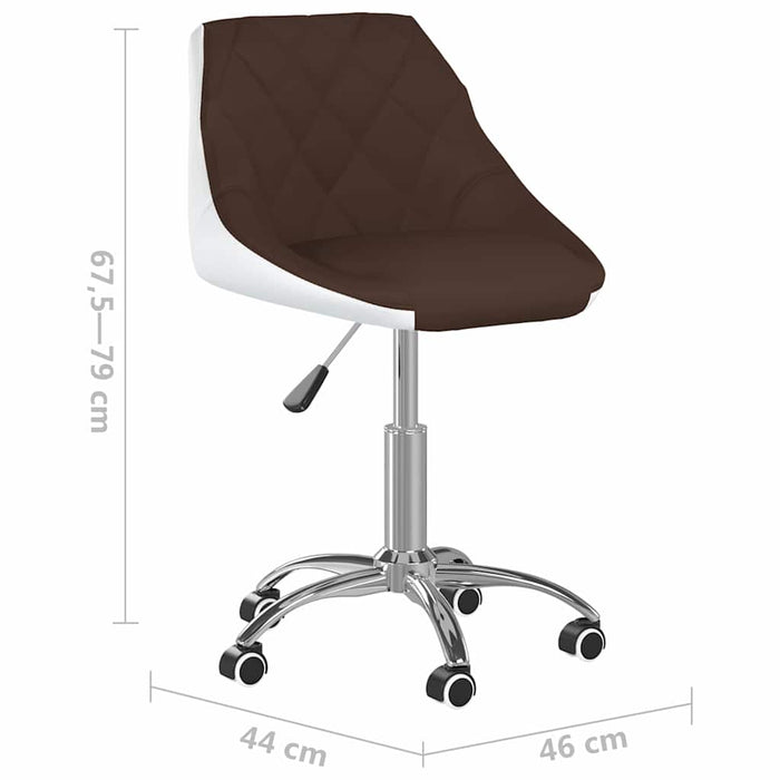 Scaune de bucătărie pivotante 6 buc. maro&alb piele ecologică WALTI