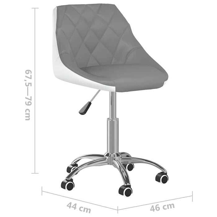Scaun de bucătărie pivotant, gri și alb, piele ecologică WALTI