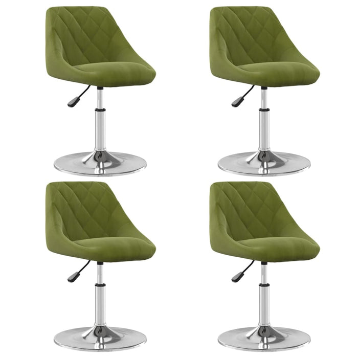Scaune de bucătărie pivotante, 4 buc., verde deschis, catifea WALTI