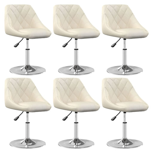 Scaune de sufragerie pivotante 6 buc, crem, catifea - WALTI WALTI