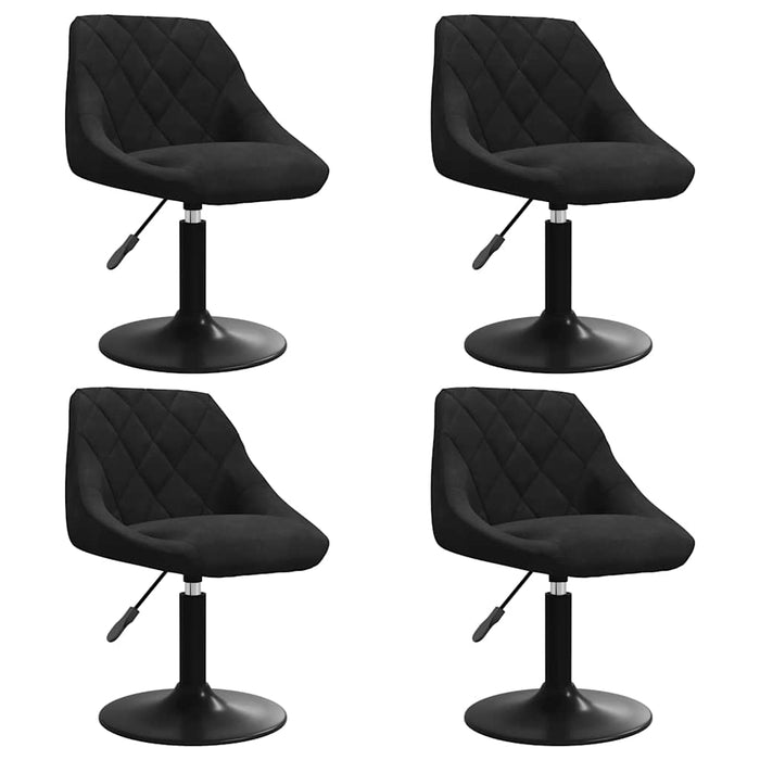 Scaune de masă pivotante, 4 buc., negru, catifea WALTI