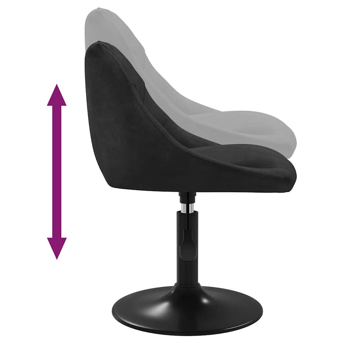 Scaune de masă pivotante, 4 buc., negru, catifea WALTI