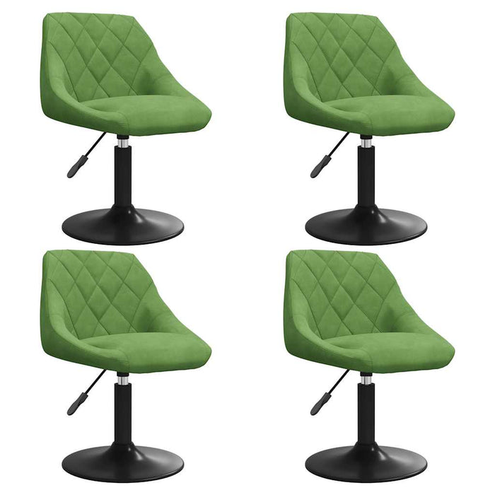 Scaune de bucătărie pivotante, 4 buc., verde deschis, catifea WALTI